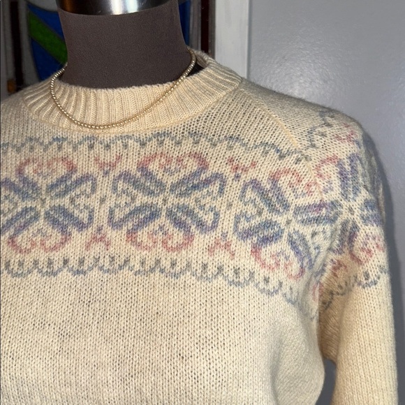Vintage Shetland Wool Fair Isle Sweater SZ Medium - Picture 2 of 6